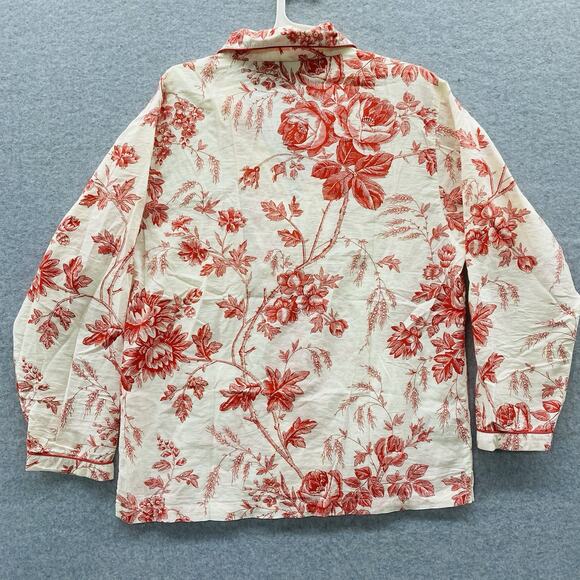 Pottery Barn Pajama Adult Womens Size Small Red Toile Romantic Top Only Light - Picture 4 of 4